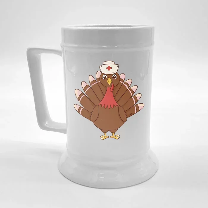 Turkey Nurse Thanksgiving Front & Back Beer Stein