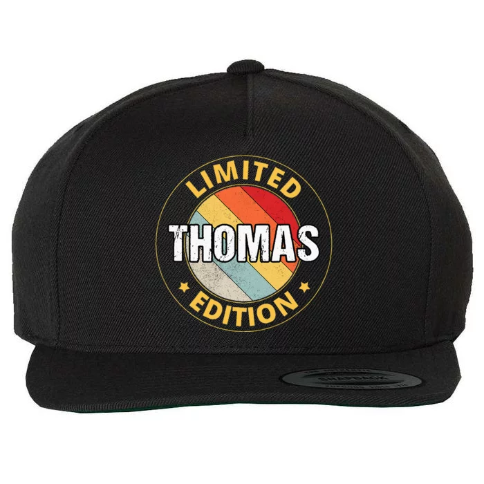 Thomas Name Wool Snapback Cap