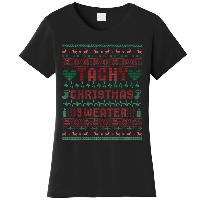 Tachy Nurse Ugly Christmas Sweater Doctor Medical Women's T-Shirt