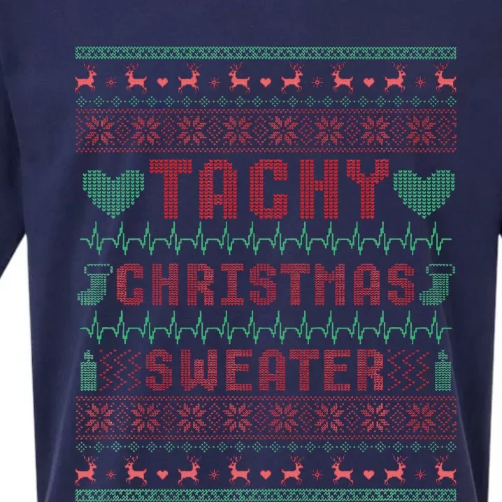 Tachy Nurse Ugly Christmas Sweater Doctor Medical Sueded Cloud Jersey T-Shirt