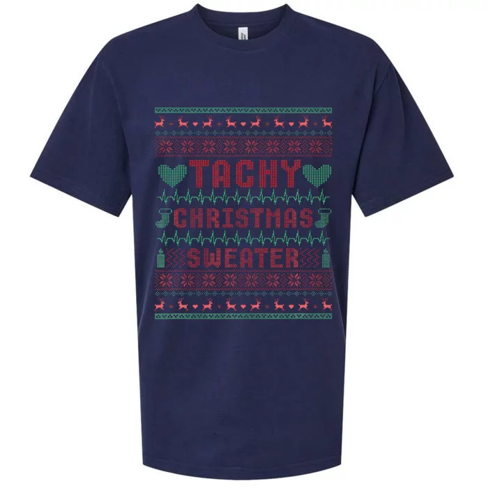 Tachy Nurse Ugly Christmas Sweater Doctor Medical Sueded Cloud Jersey T-Shirt