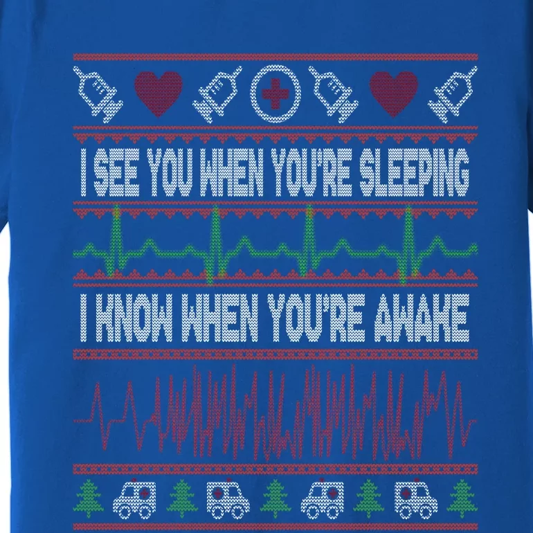 Tachy Nurse Ugly Christmas Sweater Doctor Medical Gift Premium T-Shirt