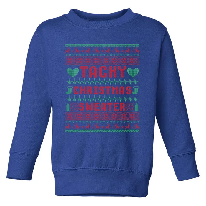 Tachy Nurse Ugly Christmas Sweater Medical Cardiac Icu Xmas Gift Toddler Sweatshirt