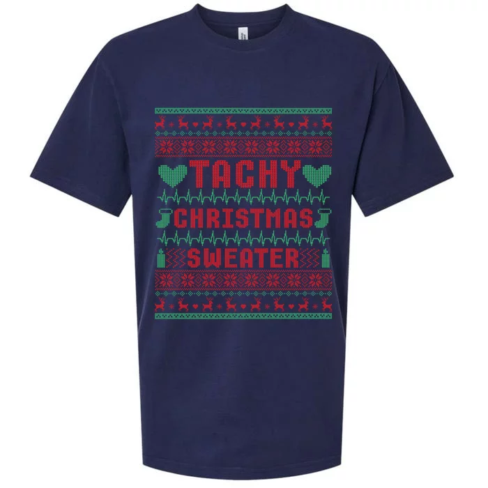 Tachy Nurse Ugly Christmas Sweater Medical Cardiac Icu Xmas Gift Sueded Cloud Jersey T-Shirt