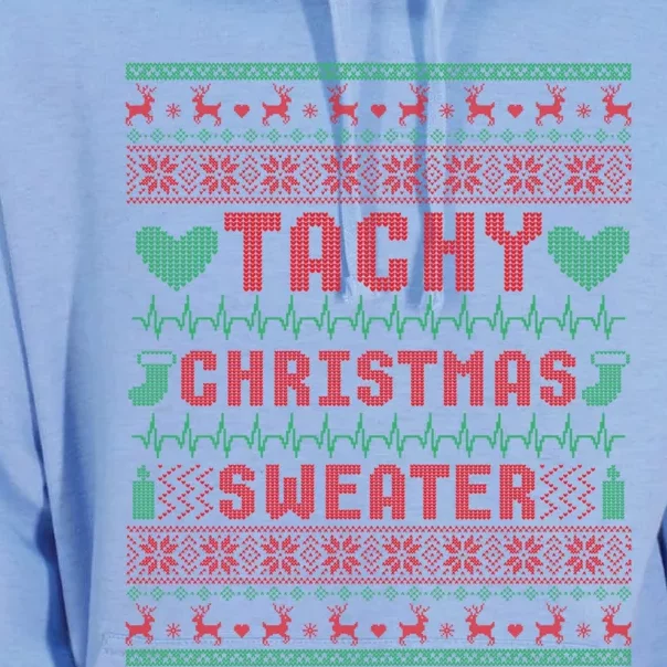 Tachy Nurse Ugly Christmas Sweater Medical Cardiac Icu Xmas Gift Unisex Surf Hoodie