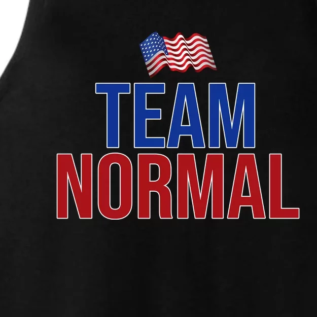 Team Normal United States Flag Patriotic Ladies Tri-Blend Wicking Tank