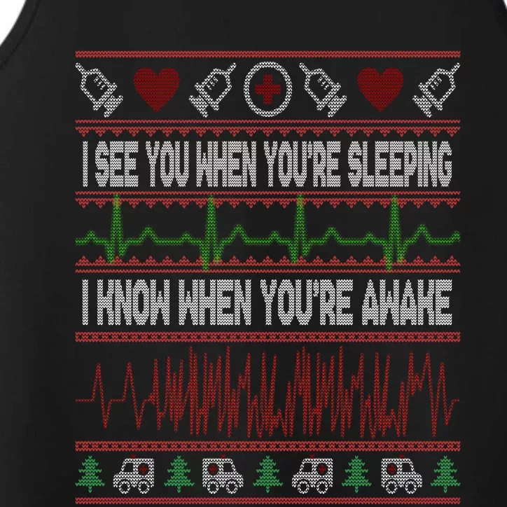 Tachy Nurse Ugly Christmas Sweater Doctor Medical Great Gift Performance Tank