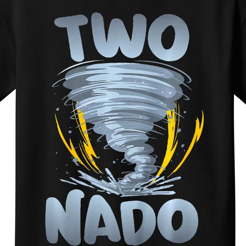 Two Nado Warning 2nd Birthday Tornado Themed Birthday Kids T-Shirt