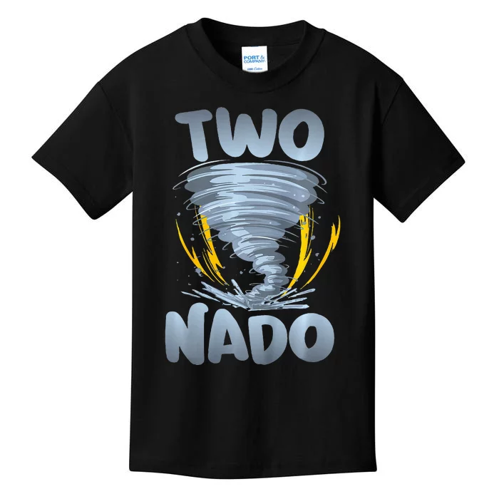 Two Nado Warning 2nd Birthday Tornado Themed Birthday Kids T-Shirt