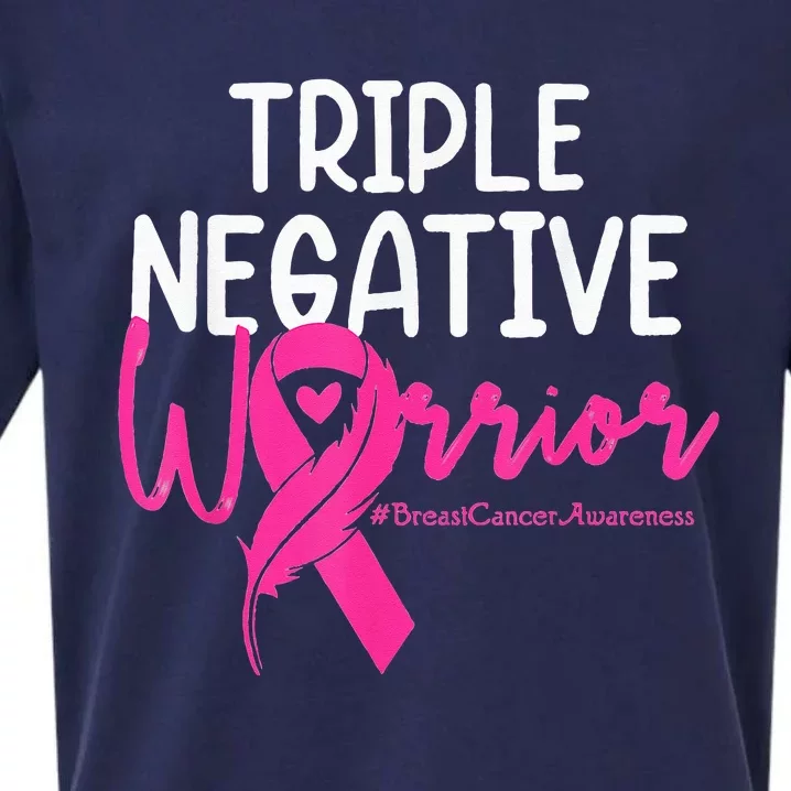 Triple Negative Warrior Pink Ribbon Breast Cancer Awareness Sueded Cloud Jersey T-Shirt