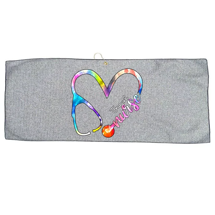 Travel Nurse Watercol Love Heart Stethoscope Rn Nurse Mom Gift Large Microfiber Waffle Golf Towel