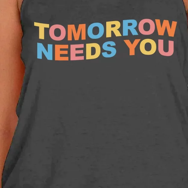 Tomorrow Needs You Mental Health Awareness Women's Knotted Racerback Tank