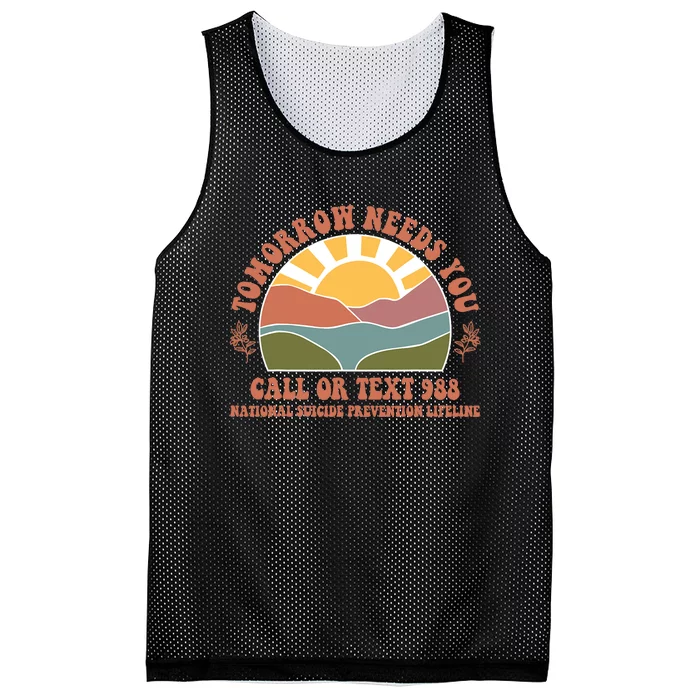 Tomorrow Needs You National Suicide Prevention Lifeline Mesh Reversible Basketball Jersey Tank