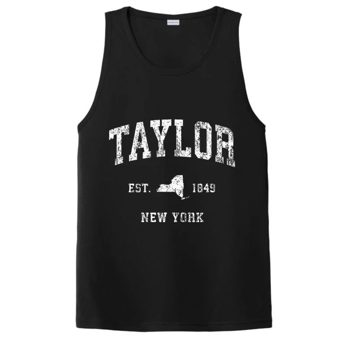 Taylor New York Ny Vintage Athletic Sports Design Performance Tank