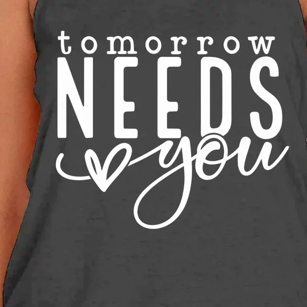 Tomorrow Needs You Mental Health Women's Knotted Racerback Tank