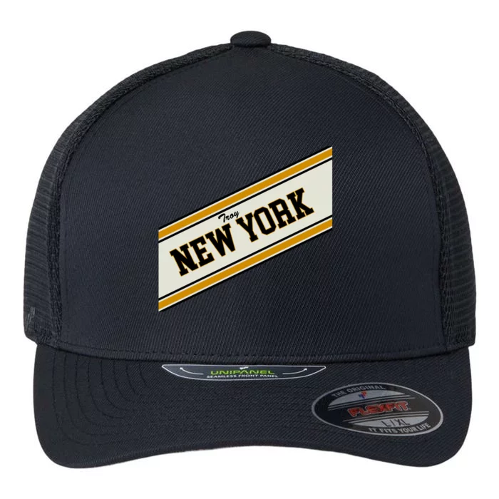 Troy New York Varsity Logo Flexfit Unipanel Trucker Cap