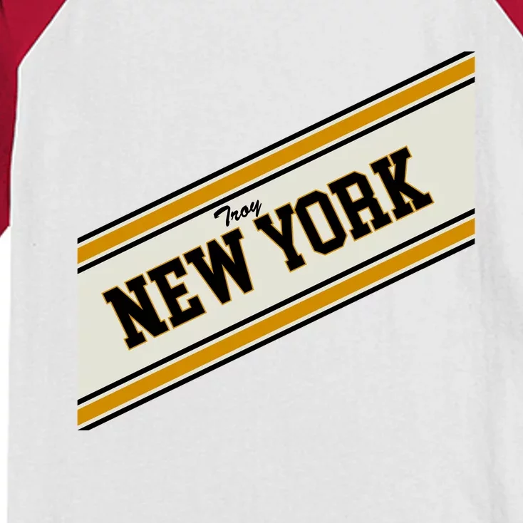 Troy New York Varsity Logo Kids Colorblock Raglan Jersey