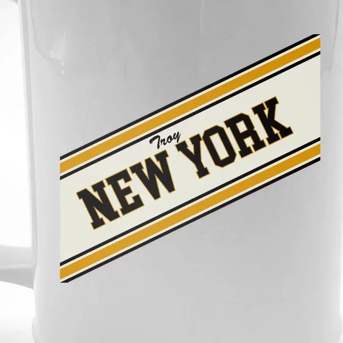 Troy New York Varsity Logo Front & Back Beer Stein