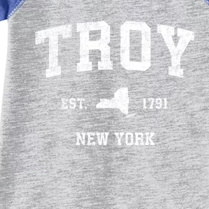 Troy New York Ny Vintage Sports Infant Baby Jersey Bodysuit