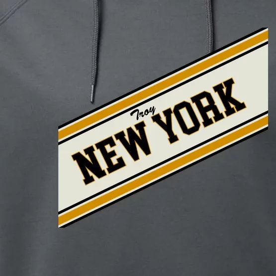 Troy New York Varsity Logo Performance Fleece Hoodie