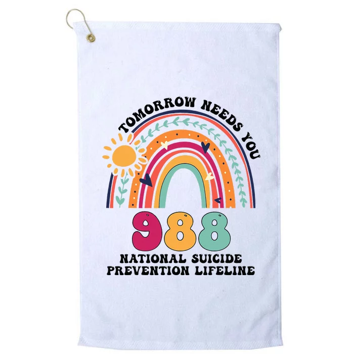 Tomorrow Needs You 988 National Suicide Prevention Lifeline Platinum Collection Golf Towel