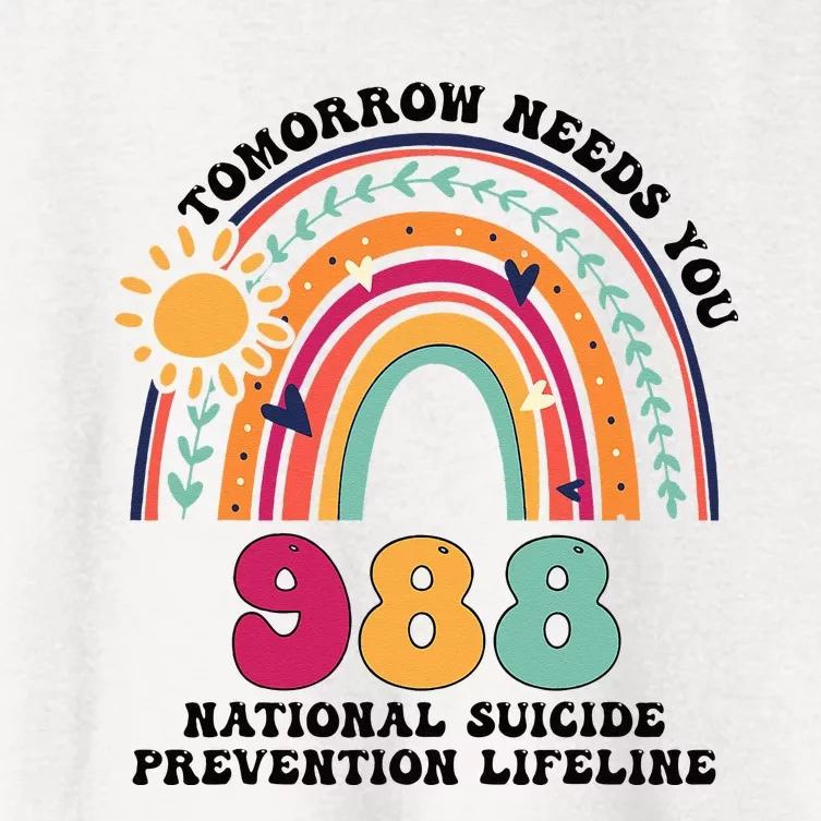 Tomorrow Needs You 988 National Suicide Prevention Lifeline Women's Crop Top Tee