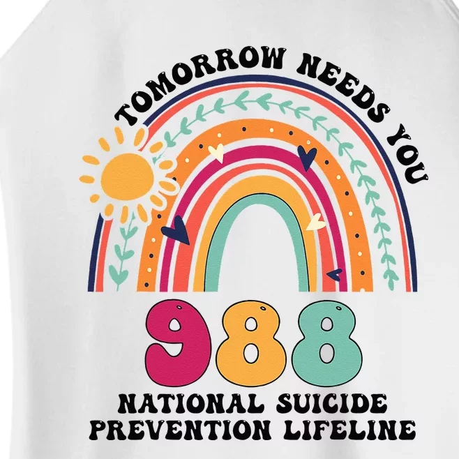 Tomorrow Needs You 988 National Suicide Prevention Lifeline Women’s Perfect Tri Rocker Tank