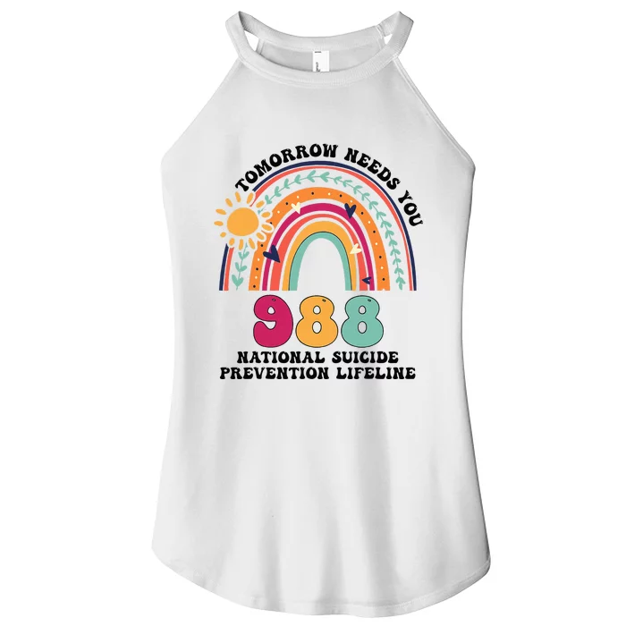 Tomorrow Needs You 988 National Suicide Prevention Lifeline Women’s Perfect Tri Rocker Tank