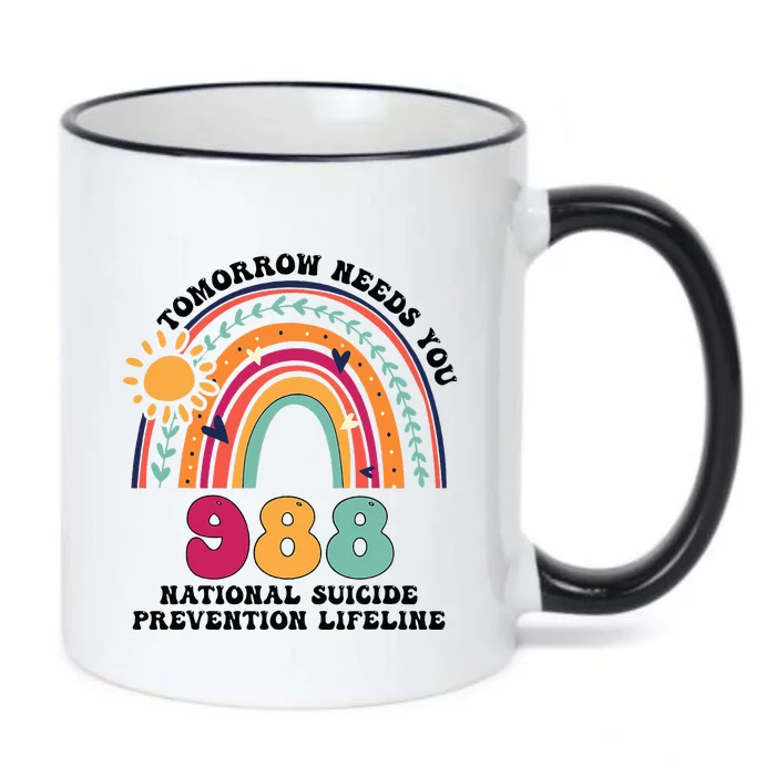 Tomorrow Needs You 988 National Suicide Prevention Lifeline Black Color Changing Mug