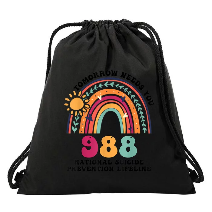 Tomorrow Needs You 988 National Suicide Prevention Lifeline Drawstring Bag