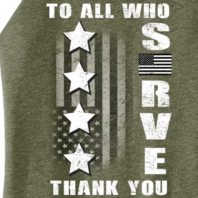 To All Who Served Thank You Women’s Perfect Tri Rocker Tank