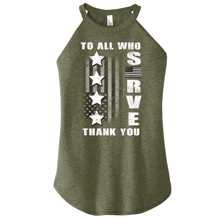 To All Who Served Thank You Women’s Perfect Tri Rocker Tank