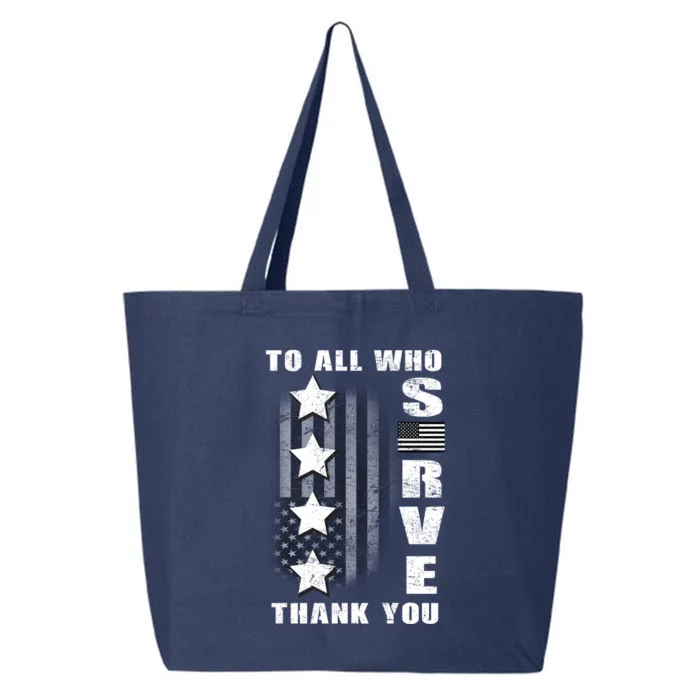 To All Who Served Thank You 25L Jumbo Tote