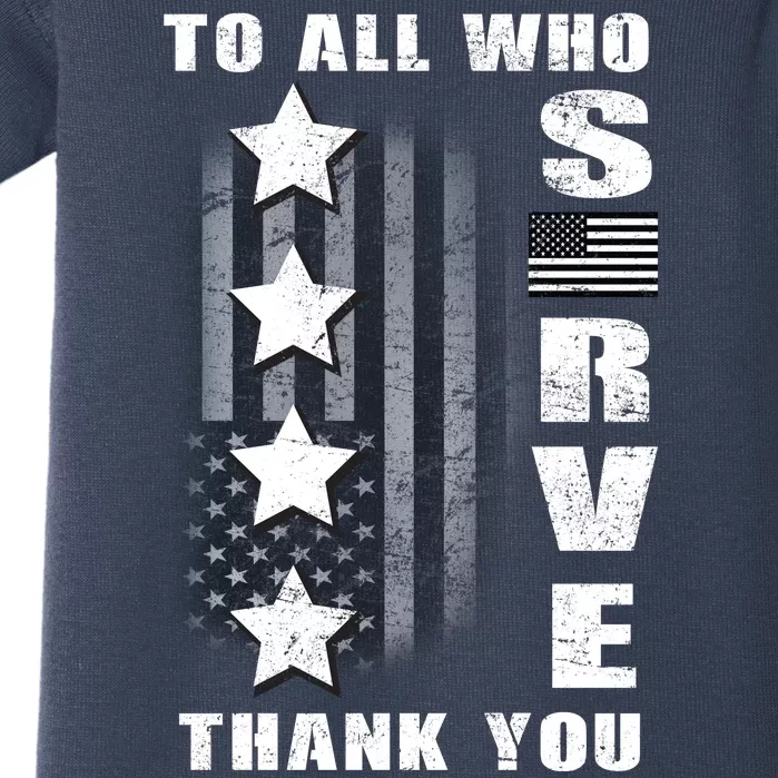 To All Who Served Thank You Baby Bodysuit