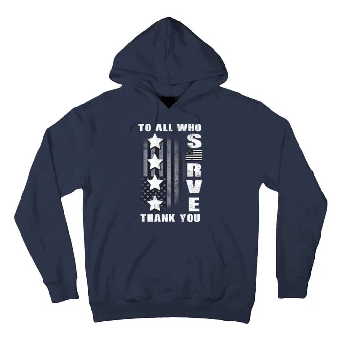 To All Who Served Thank You Tall Hoodie