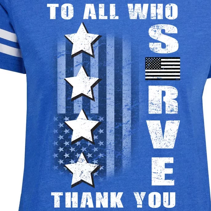 To All Who Served Thank You Enza Ladies Jersey Football T-Shirt