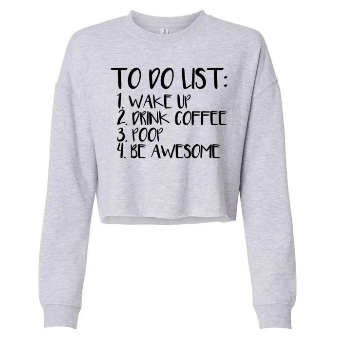 To Do List Be Awesome Cropped Pullover Crew