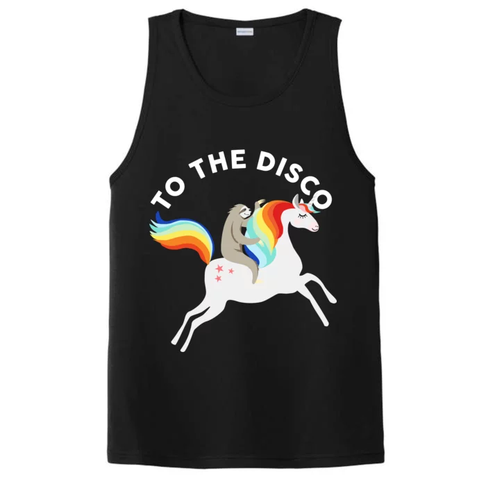 To The Disco Funny Sloth Unicorn Performance Tank