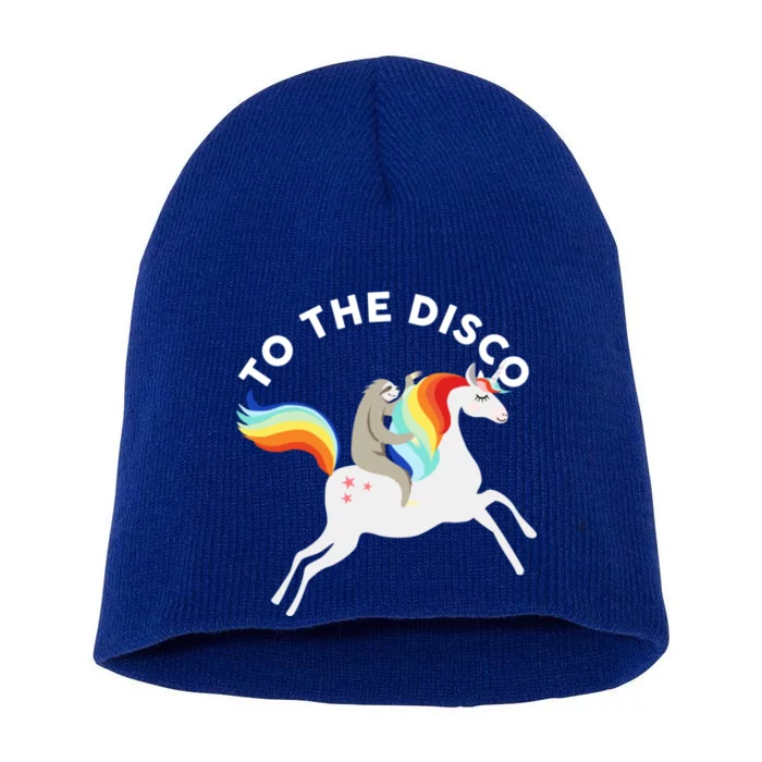 To The Disco Funny Sloth Unicorn Short Acrylic Beanie