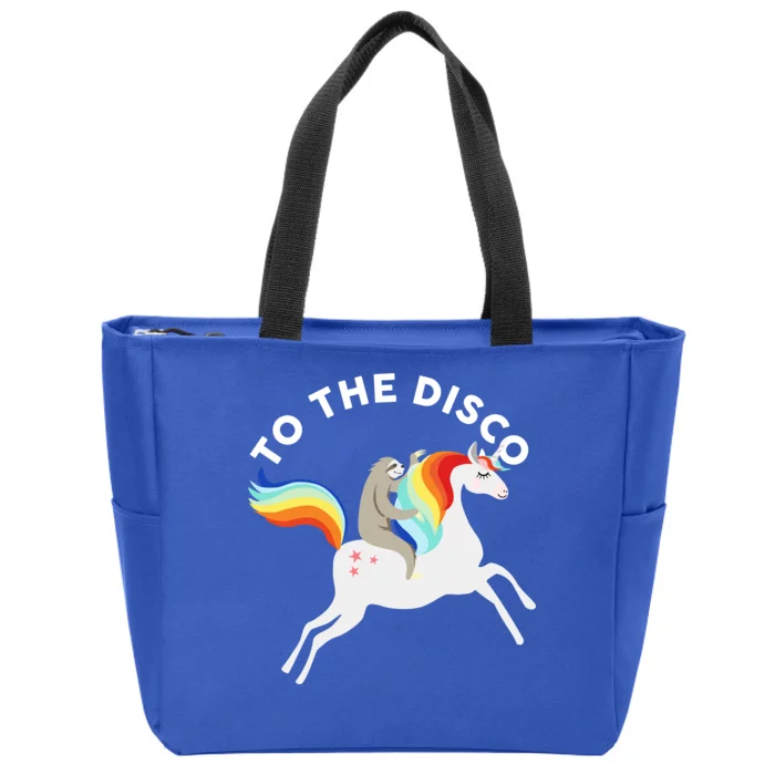 To The Disco Funny Sloth Unicorn Zip Tote Bag