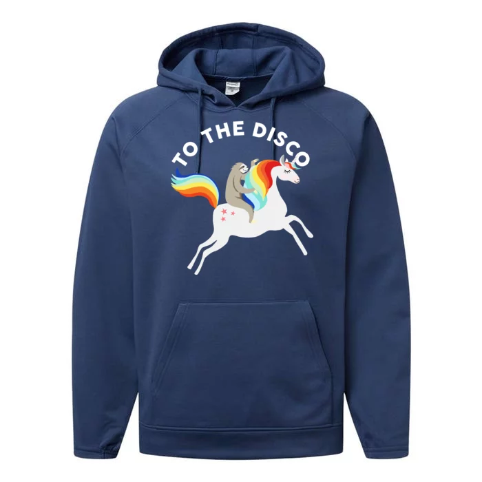 To The Disco Funny Sloth Unicorn Performance Fleece Hoodie