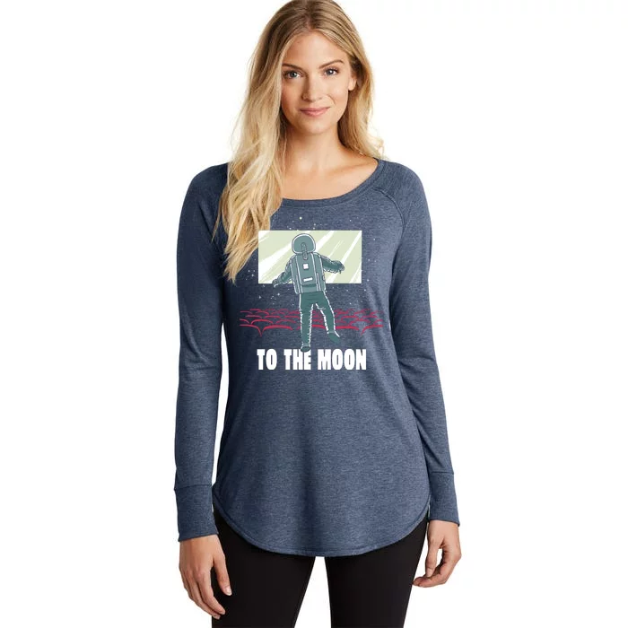 To The Moon Astronaut Movie Theatre Women's Perfect Tri Tunic Long Sleeve Shirt