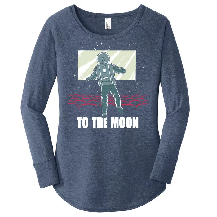 To The Moon Astronaut Movie Theatre Women's Perfect Tri Tunic Long Sleeve Shirt