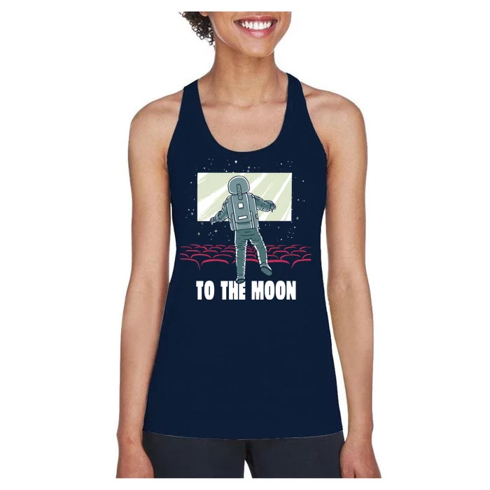 To The Moon Astronaut Movie Theatre Women's Racerback Tank