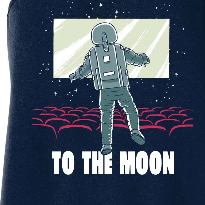 To The Moon Astronaut Movie Theatre Women's Racerback Tank