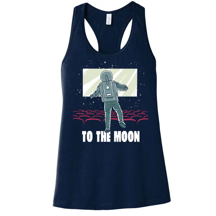 To The Moon Astronaut Movie Theatre Women's Racerback Tank