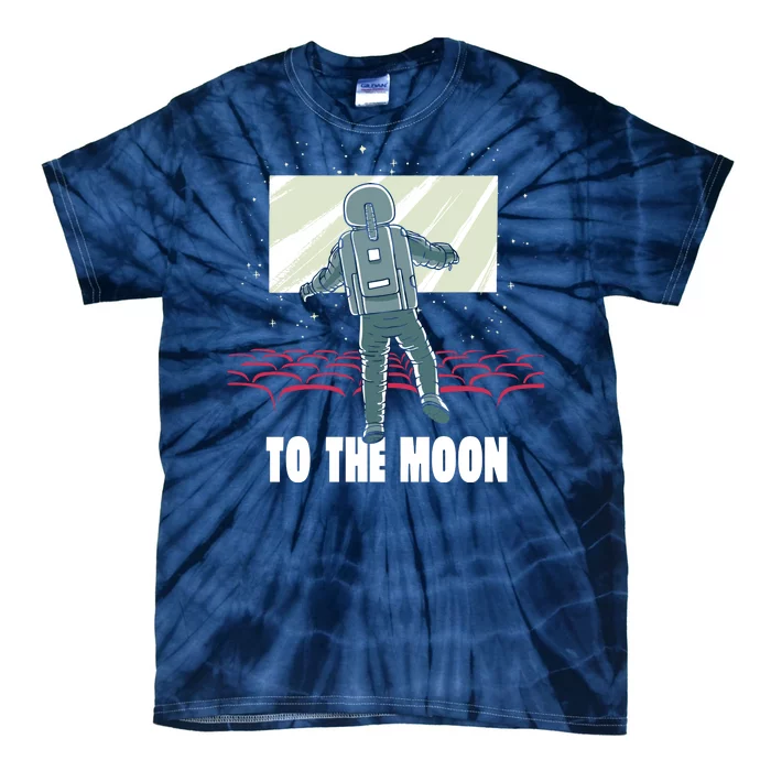 To The Moon Astronaut Movie Theatre Tie-Dye T-Shirt