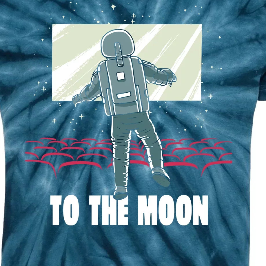 To The Moon Astronaut Movie Theatre Kids Tie-Dye T-Shirt