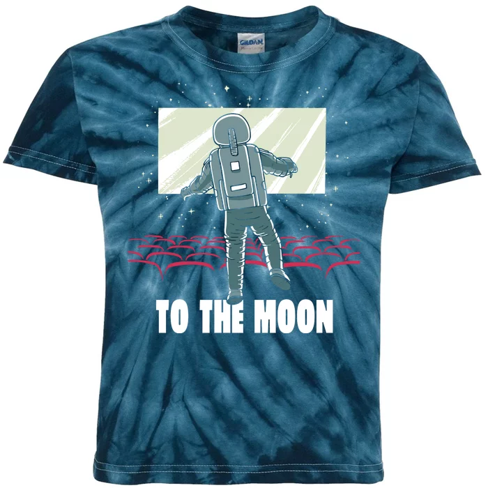 To The Moon Astronaut Movie Theatre Kids Tie-Dye T-Shirt