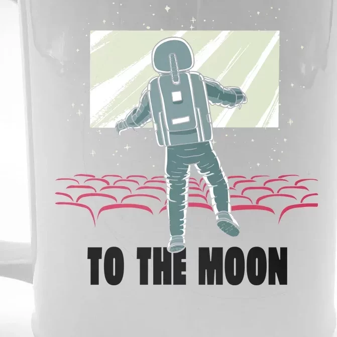 To The Moon Astronaut Movie Theatre Front & Back Beer Stein